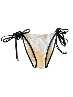 MONDAY Swimwear Le Marais Bikini Bottoms in Ivory/Black